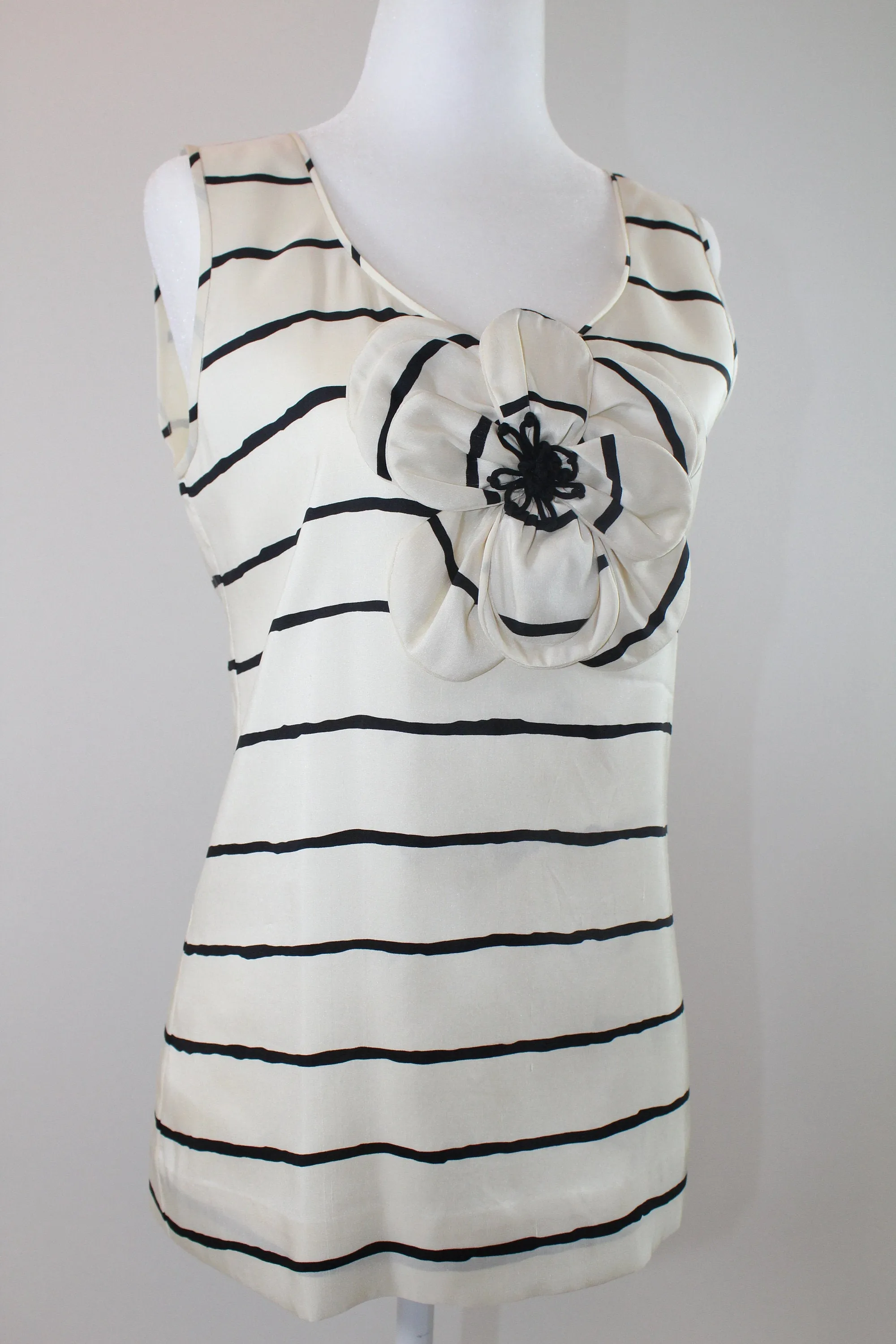 00's Flower Striped Sleeveless Blouse by Kate Spade