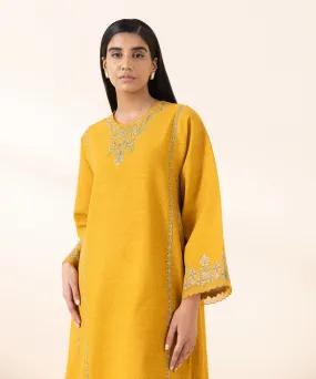 2 Piece - Embroidered Cotton Jacquard Suit