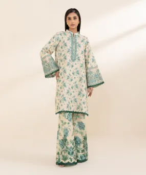 2 Piece - Embroidered Khaddar Suit