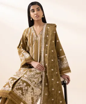 3 Piece - Embroidered Cotton Viscose Suit