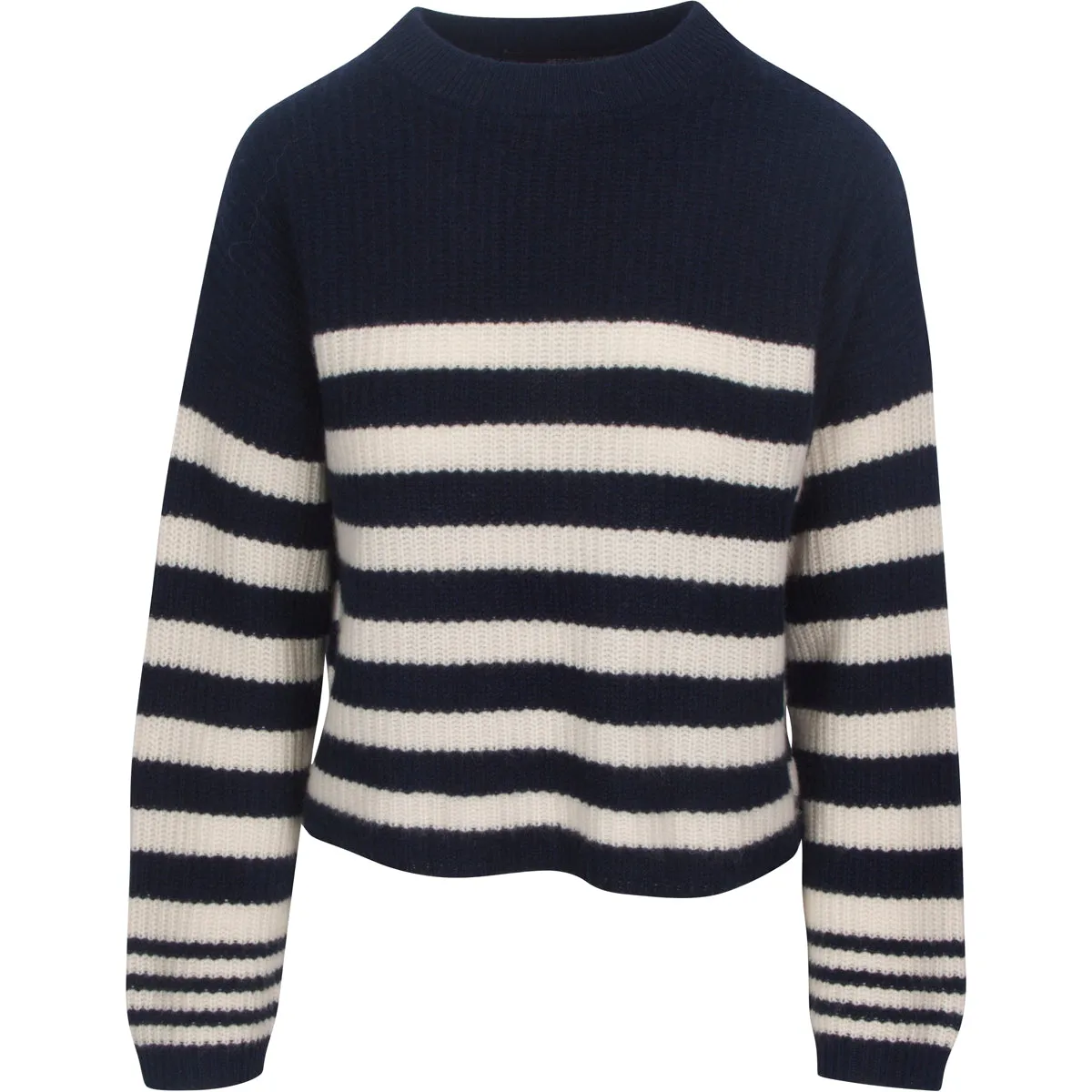 360 Edie Striped Knit in Navy, Chalk