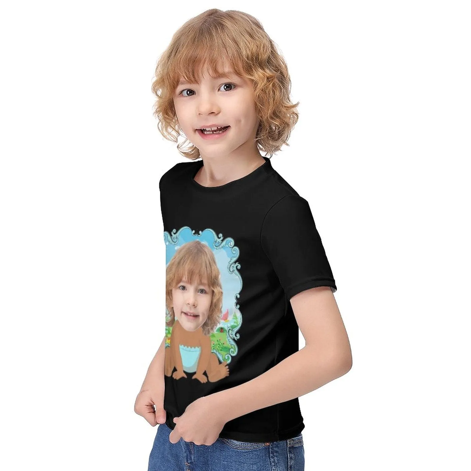 #6-12Y Custom Face A Baby Cute Kid's T-shirt For Boy Girl