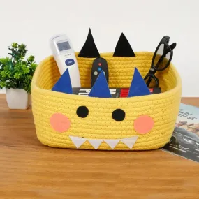 Animal Face With Horns Kids Storage Basket | 9 x 4 Inches