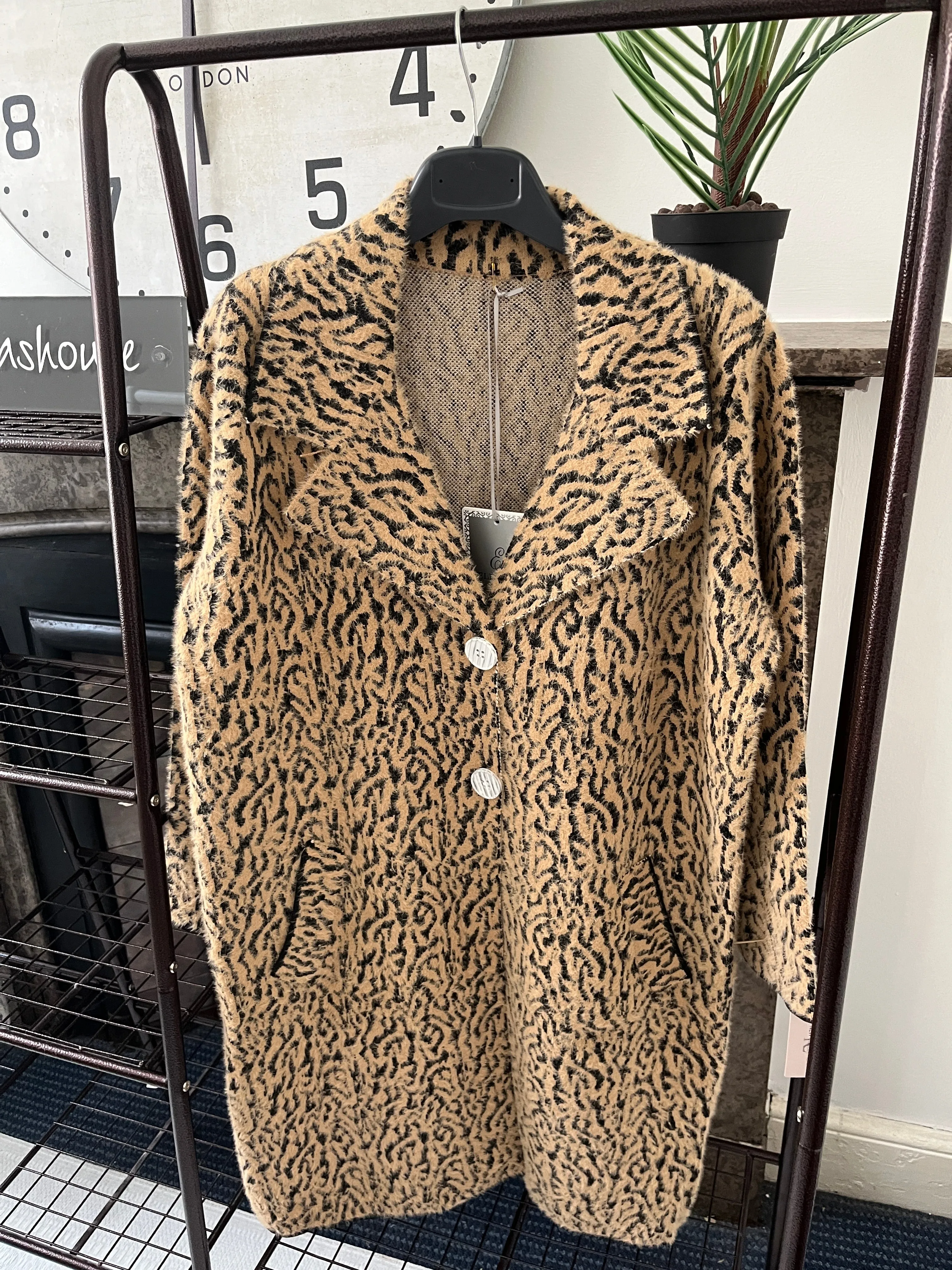 Animal Print Glamorous Collar Detail Coat