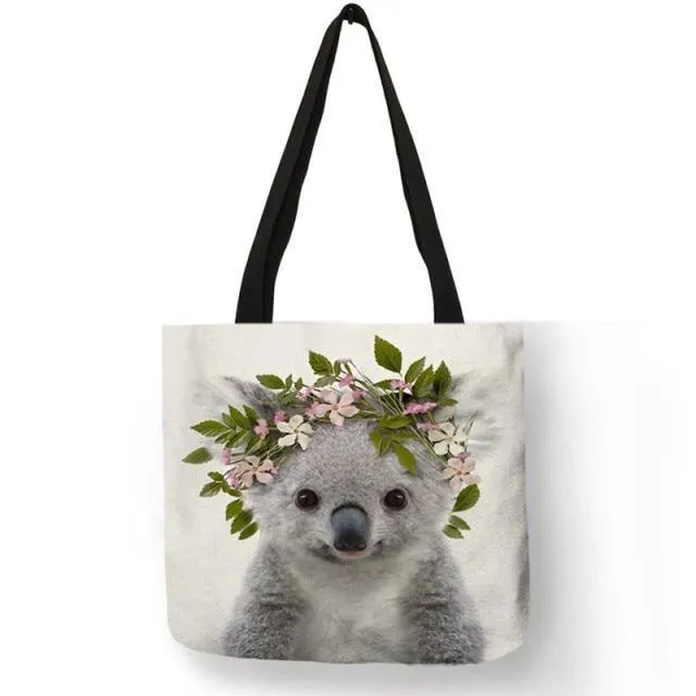 Baby Animals Canvas Tote Bag Collection