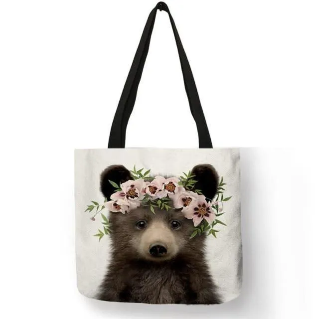 Baby Animals Canvas Tote Bag Collection