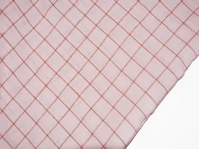 Baby Pink Check Cotton Rayon Fabric