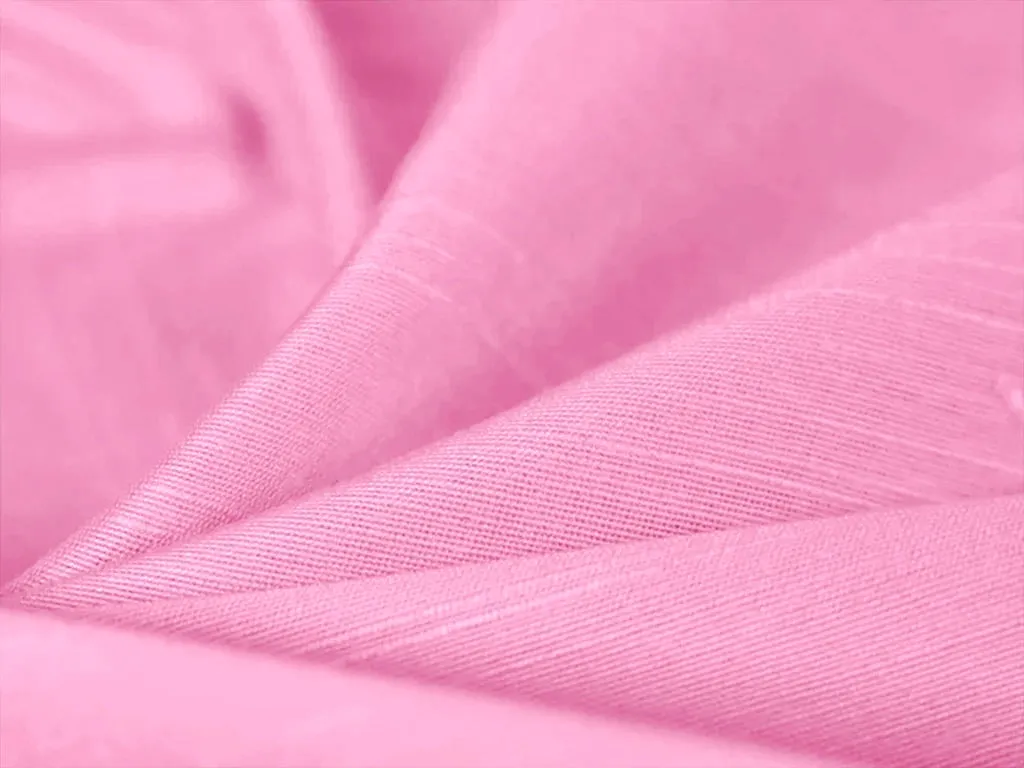 Baby Pink Plain Bangalore Raw Silk Fabric