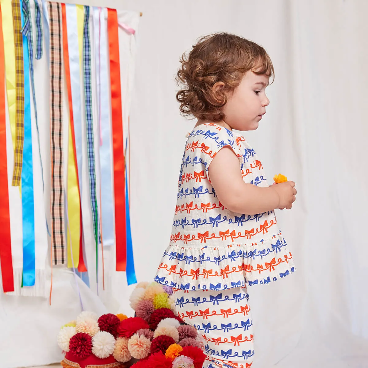 Baby Ribbon Bow All Over Woven Blouse by Bobo Choses - Last One In Stock - 6 Months