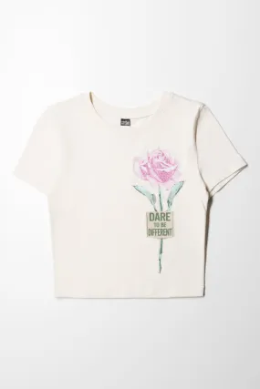 Baby Tee With Side Rose Pink Tint