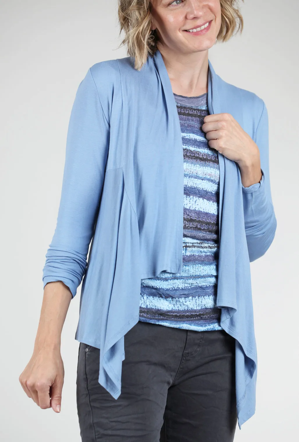 Back Seam Detail Cardigan, Indigo