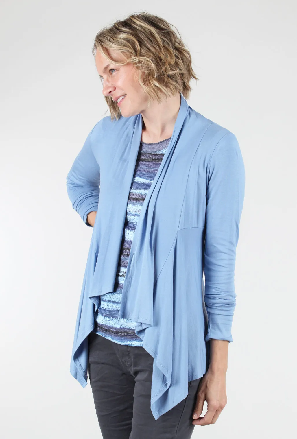 Back Seam Detail Cardigan, Indigo