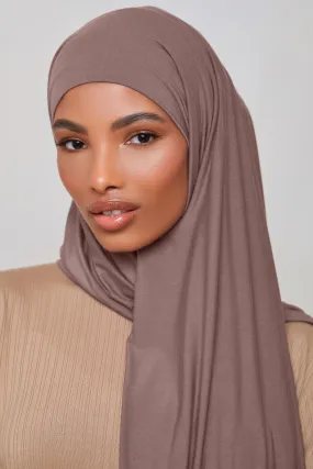 Bamboo Jersey Hijab - Deep Taupe