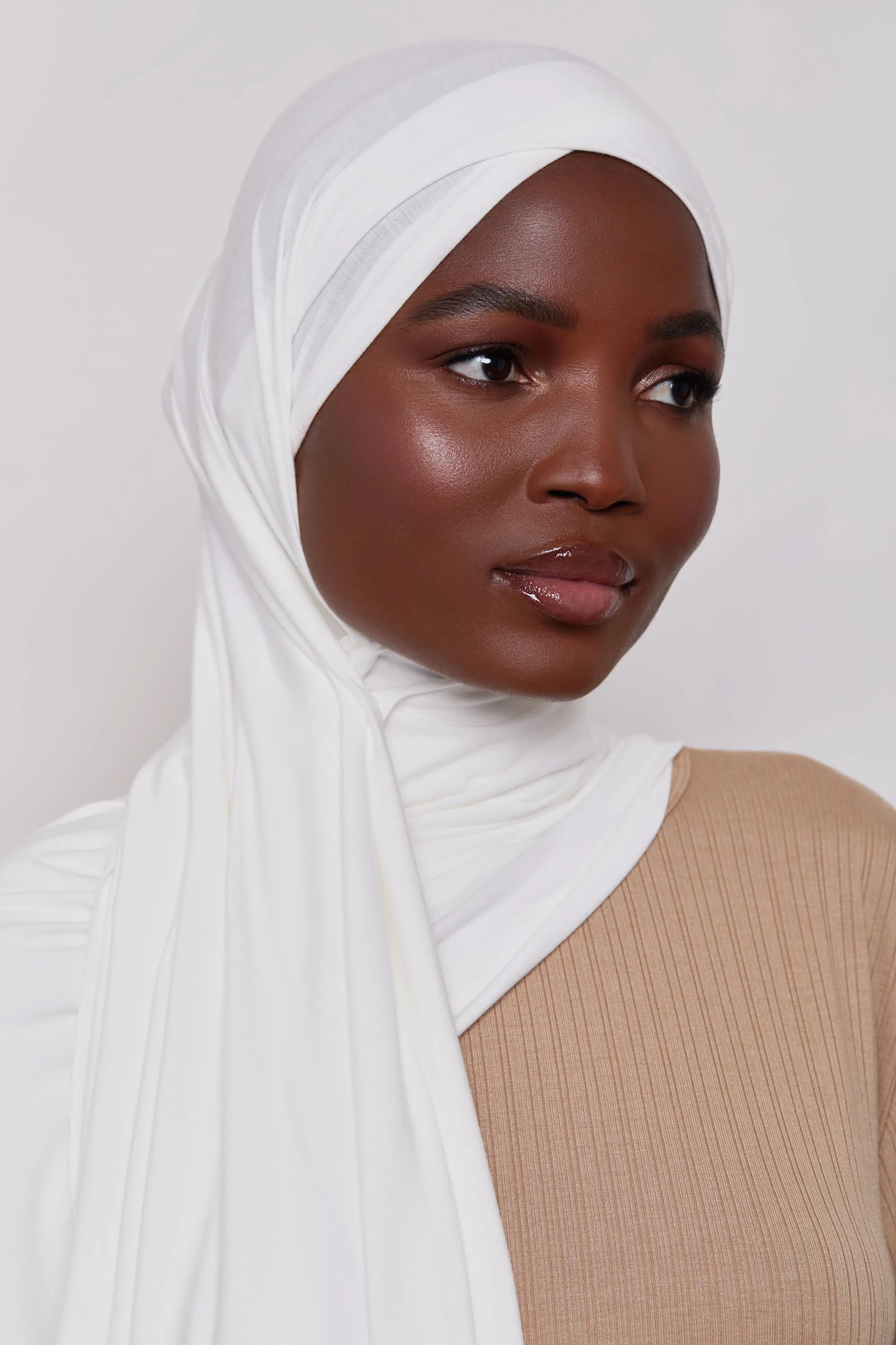 Bamboo Jersey Hijab - White