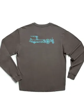 Beach & Barn TRACTOR POOL Long Sleeve Pocket Tee Graphite