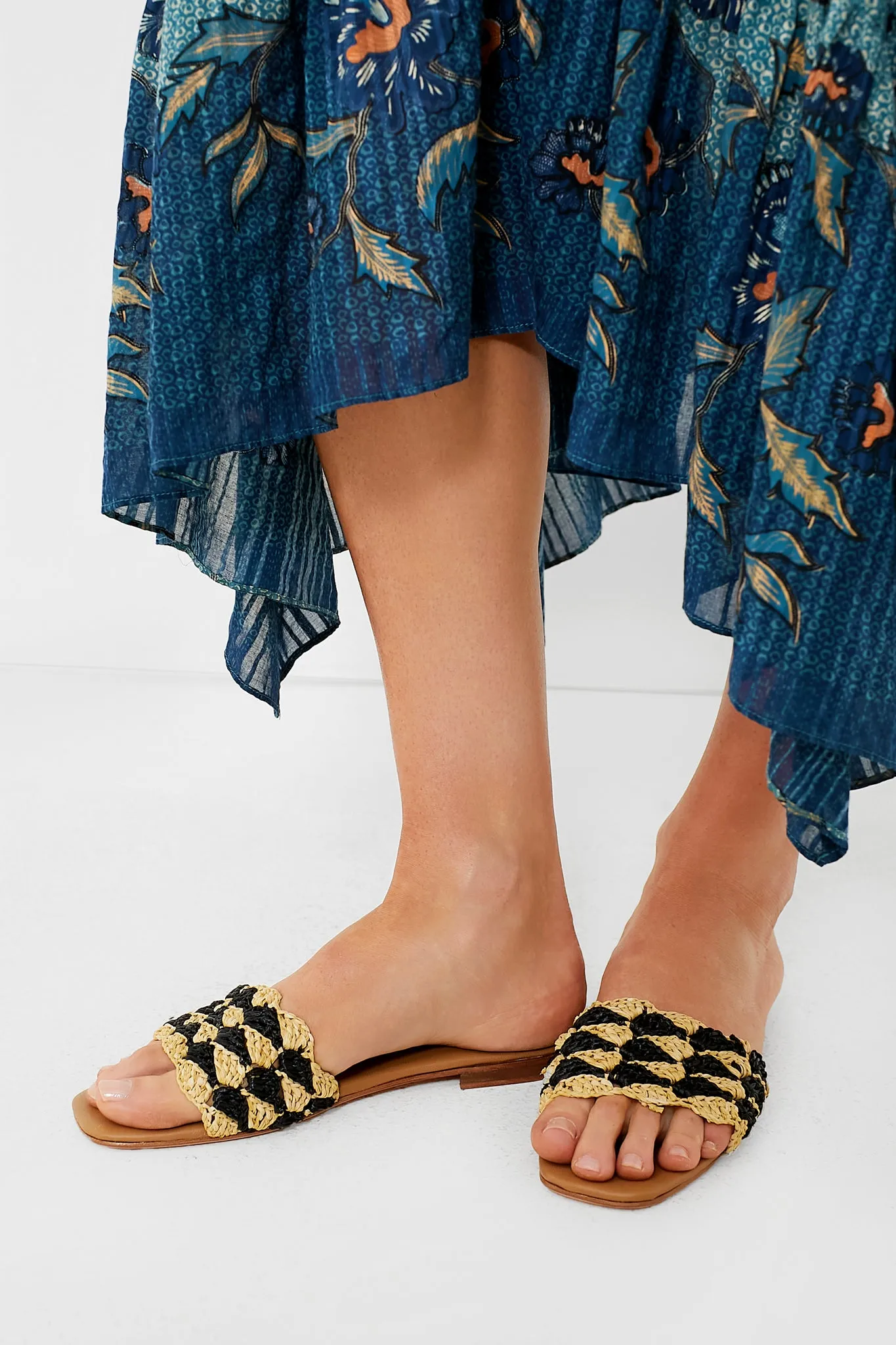 Beige and Black Gaia Sandals