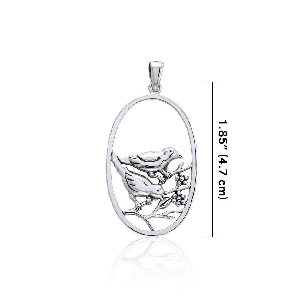 Birds Large Silver Pendant TPD3568