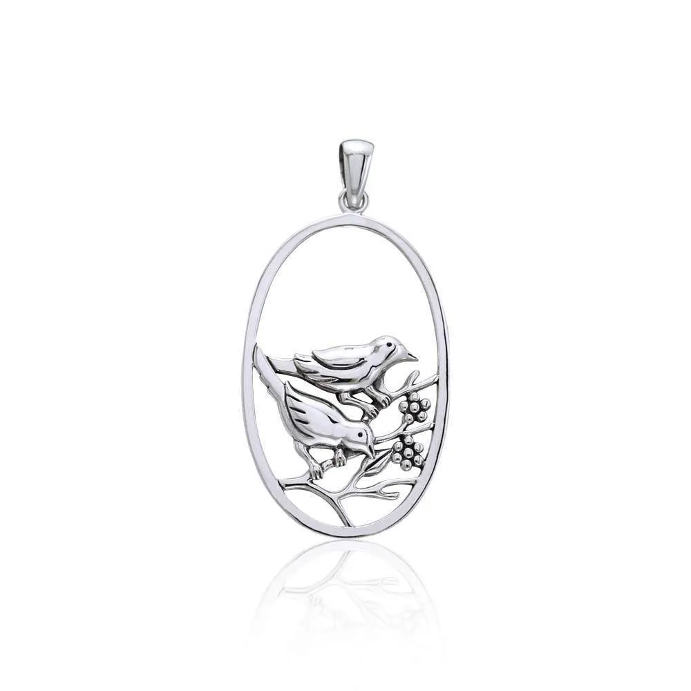 Birds Large Silver Pendant TPD3568