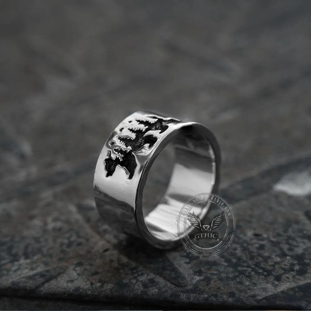 Black Bear Forest Alloy Ring