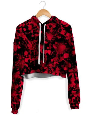 Bloody Black Fleece Crop Hoodie