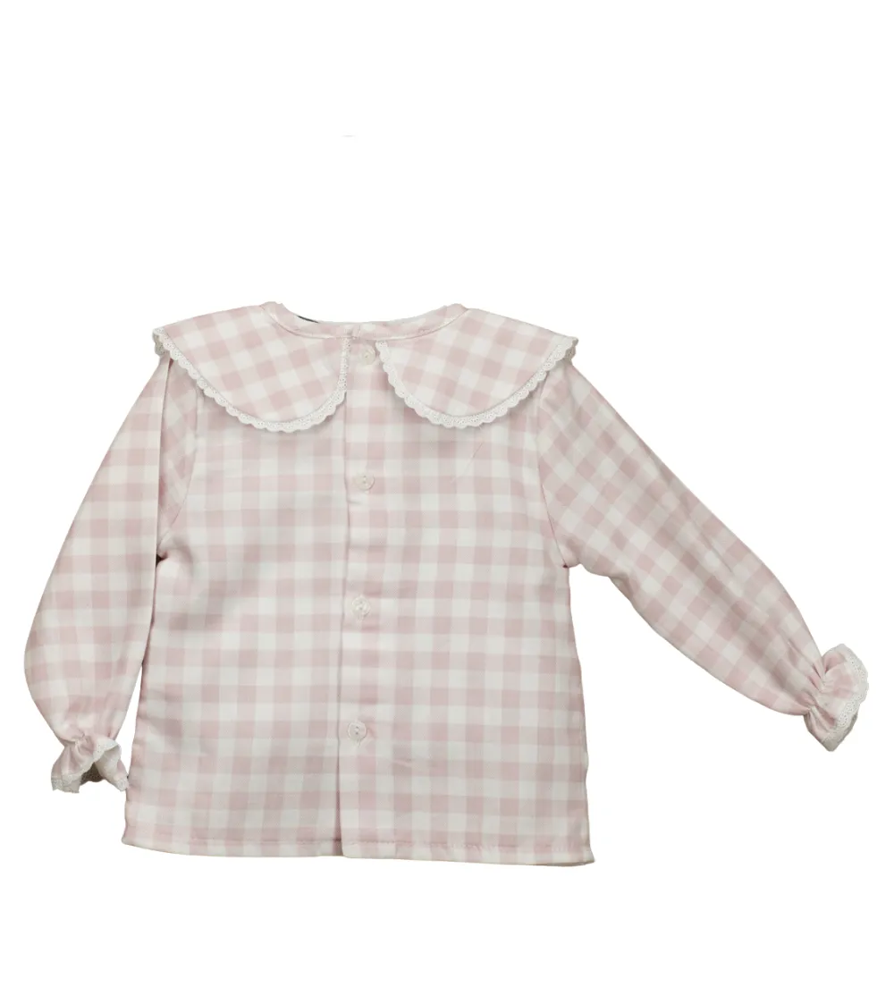 Blouse - Pink & White Check