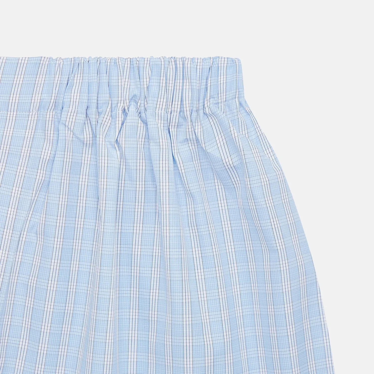 Blue and White Check Cotton RE-PURPOSE Godfrey Boxers