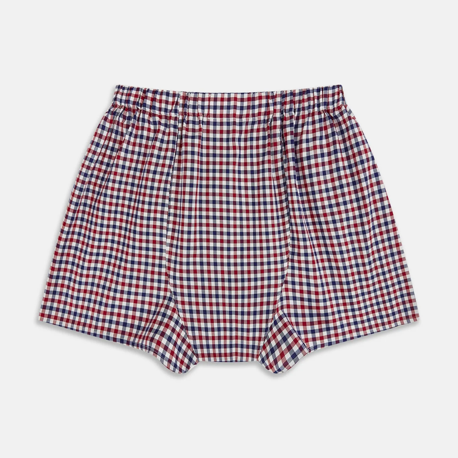 Burgundy Gingham Check Godfrey Boxer Shorts