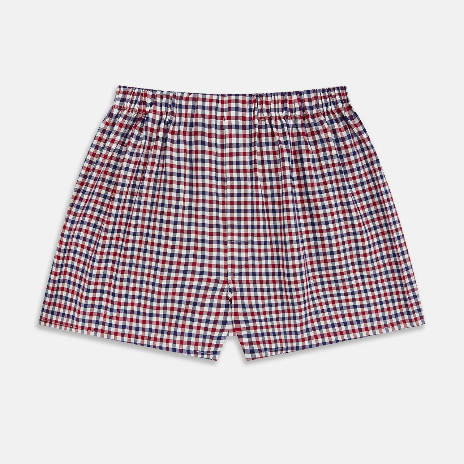 Burgundy Gingham Check Godfrey Boxer Shorts