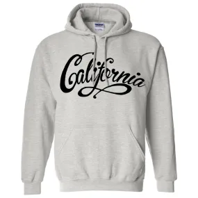 California Beach Script Black Print Sweatshirt Hoodie