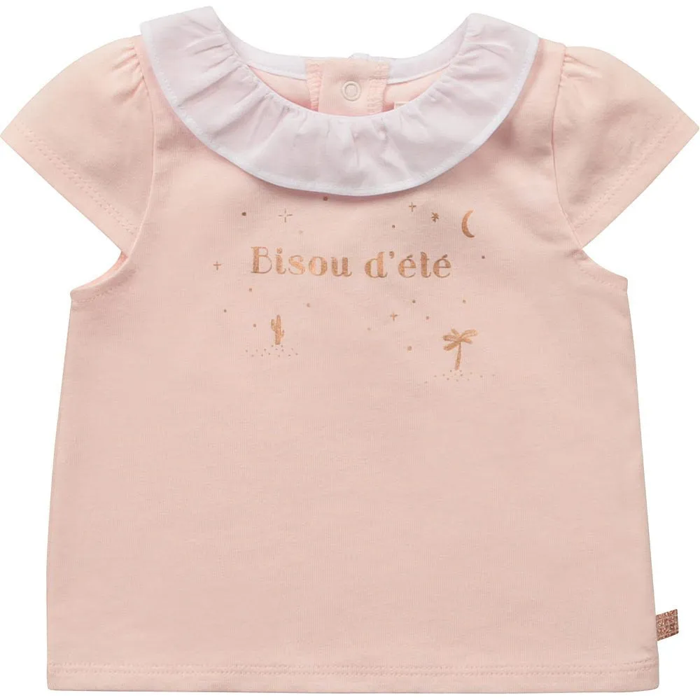 Carrément Beau Baby Girl Organic Cotton T-Shirt (bisou d'été Tee)