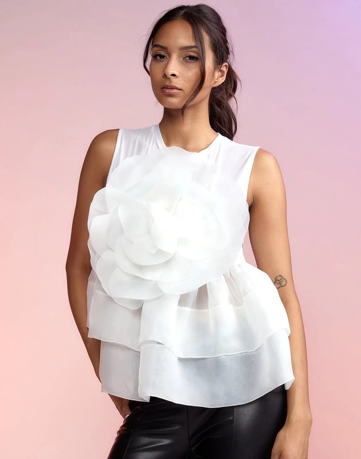 Chloe Organza Flower Top