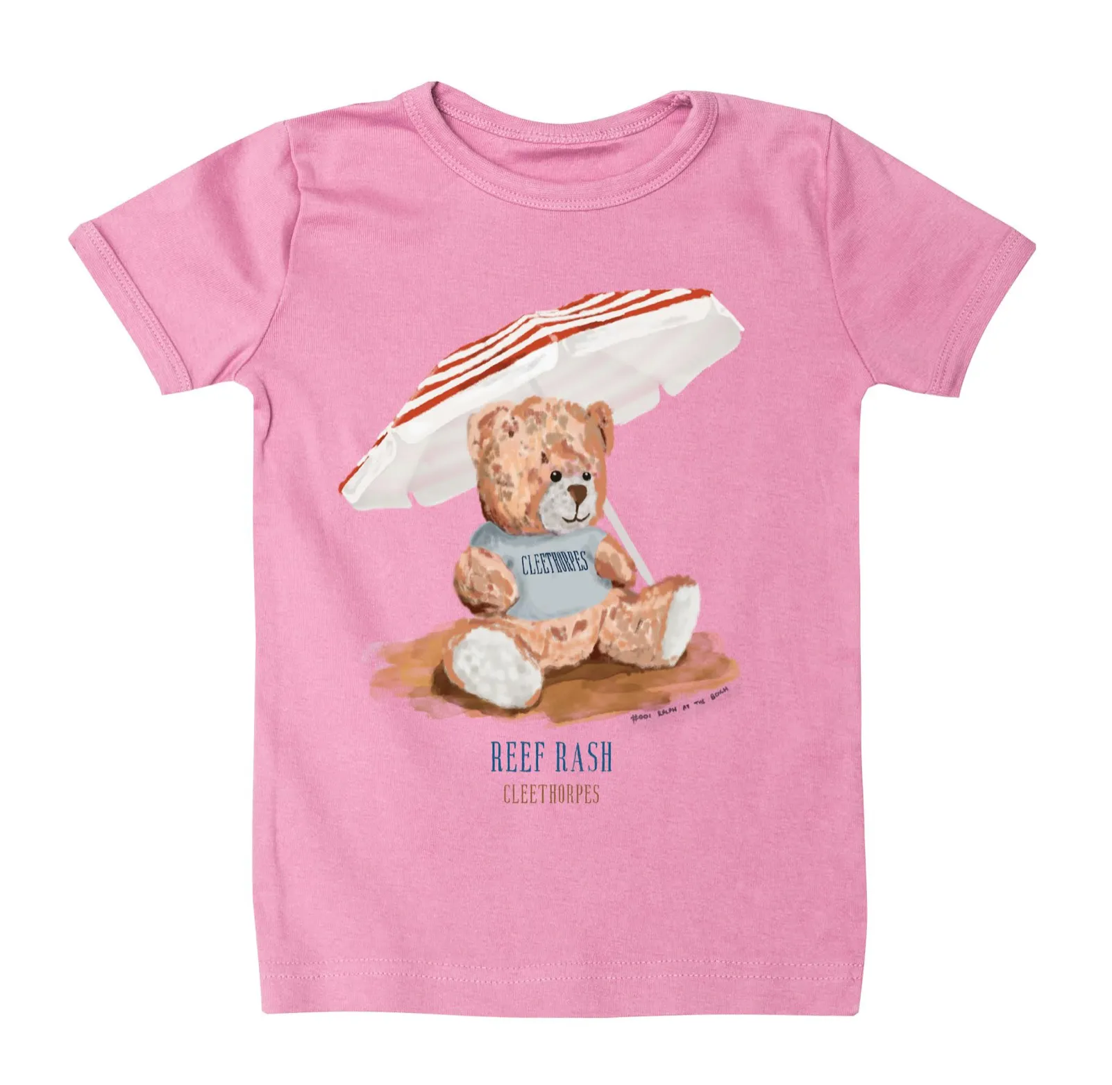 Cleethorpes Ralph the Reef Rash Bear Pink T-shirt