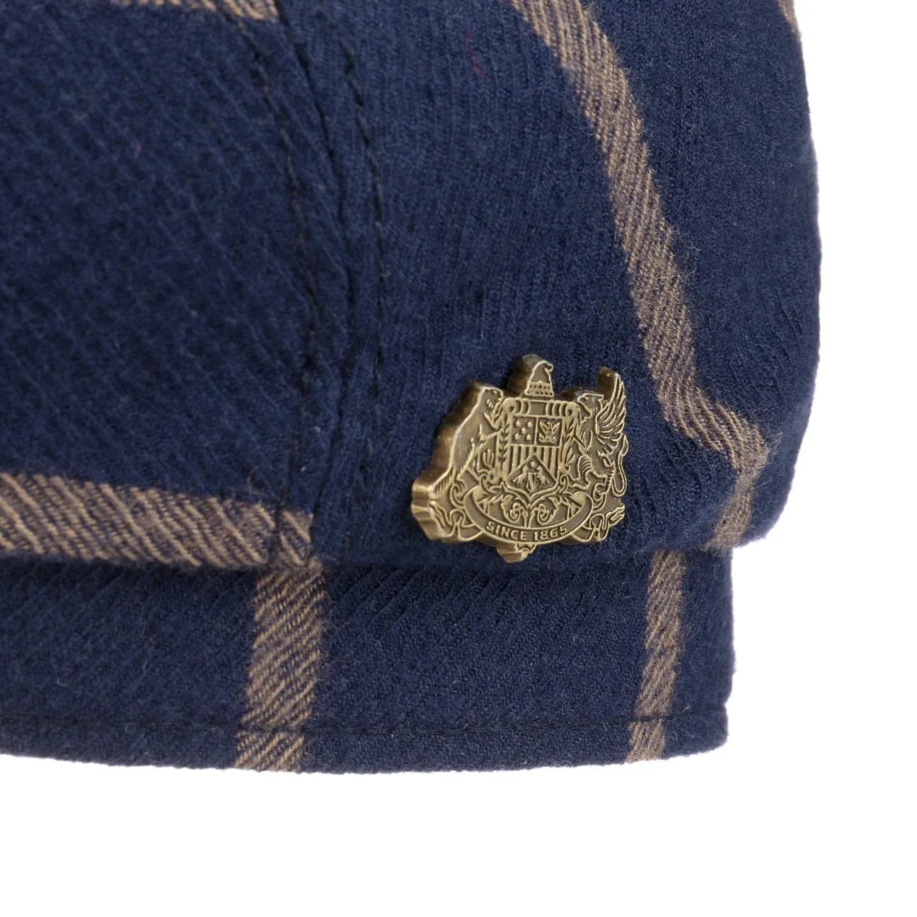 Contrast Stripes Wool Flat Cap by Stetson