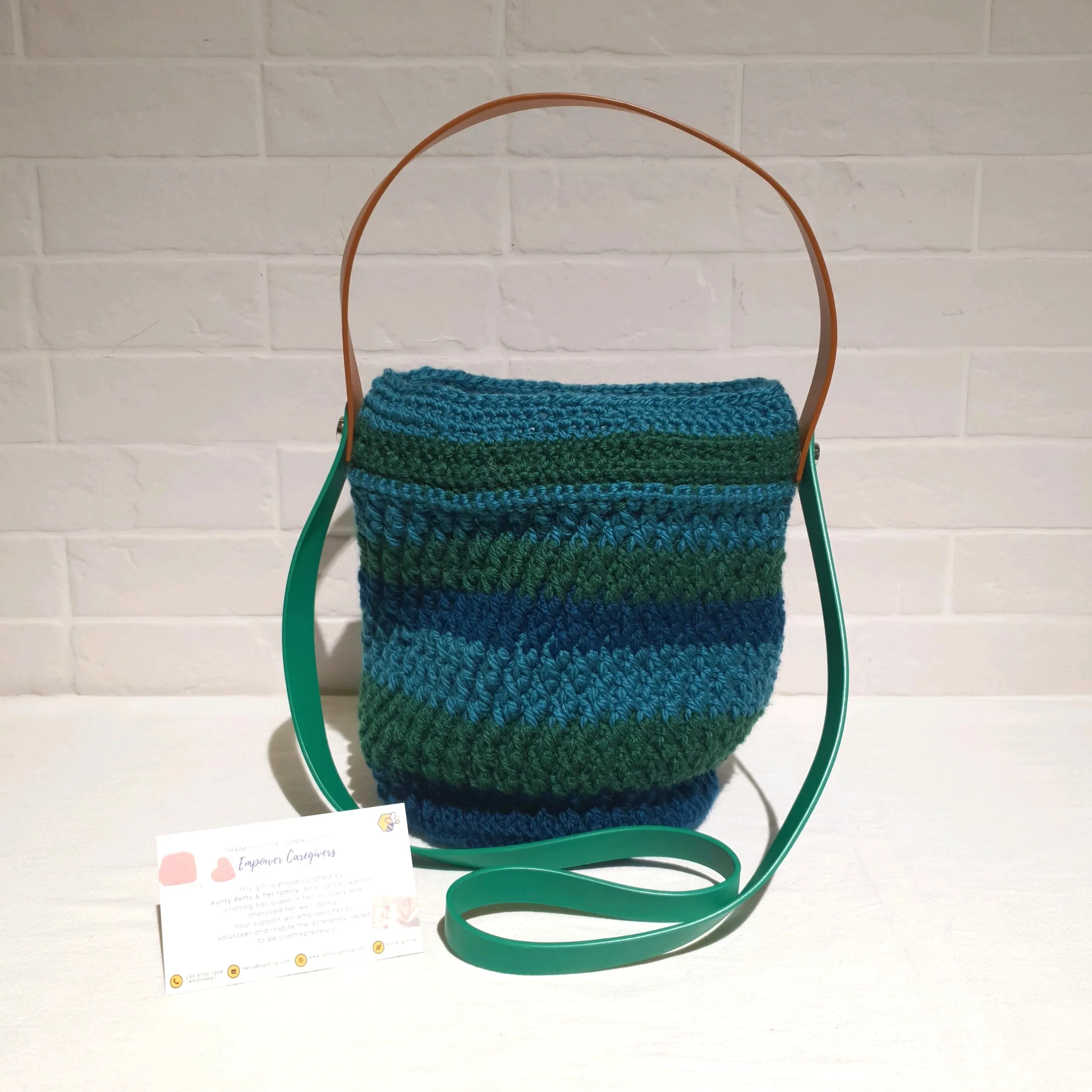 Crochet Crossbody Bucket Bag (Round Base)