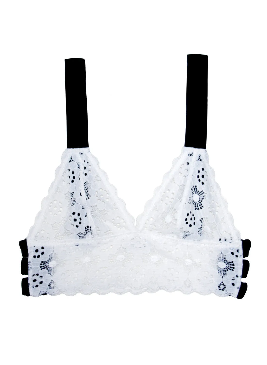 Crochet Lace Longline Triangle Bra