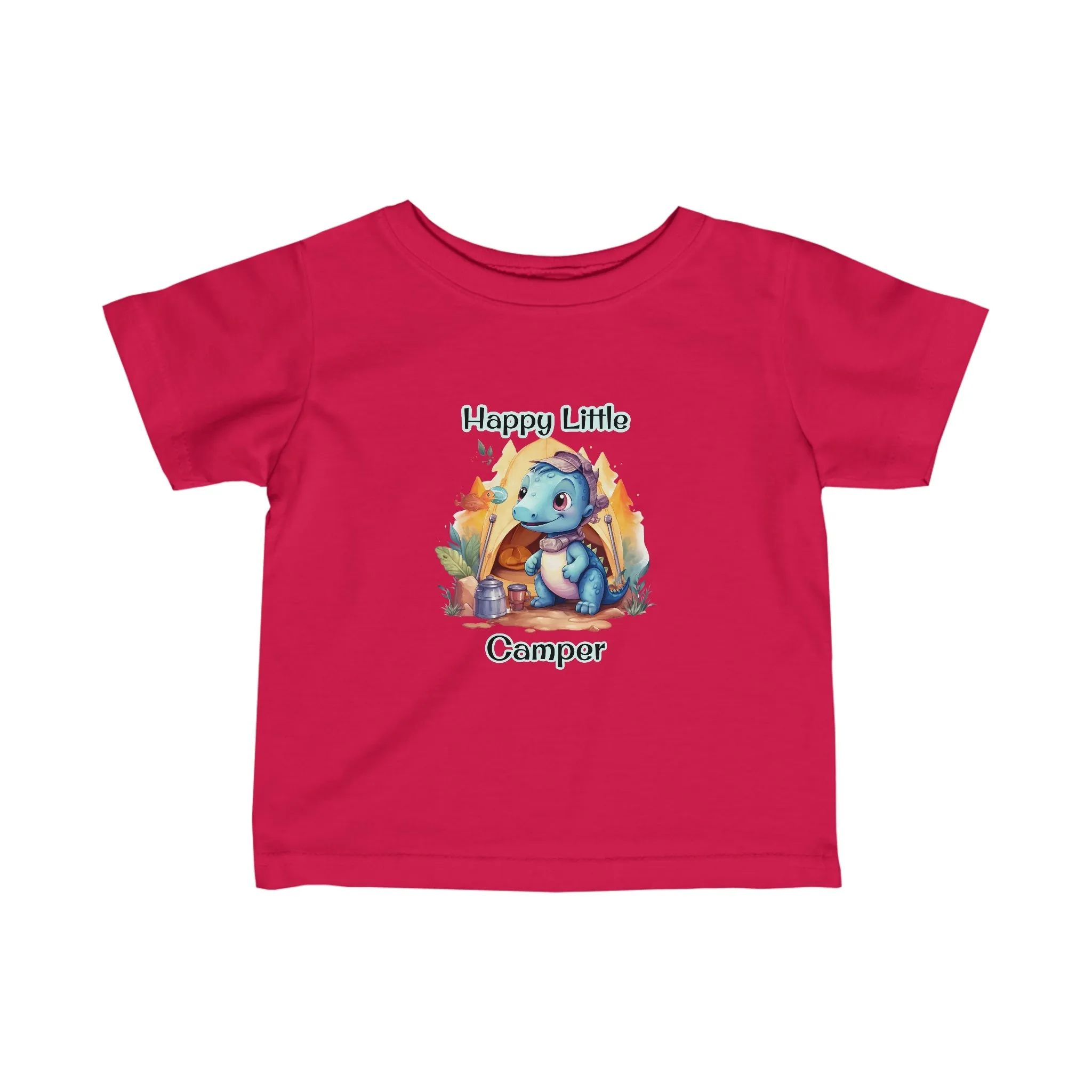 Dino Happy Little Camper Infant Fine Jersey Tee