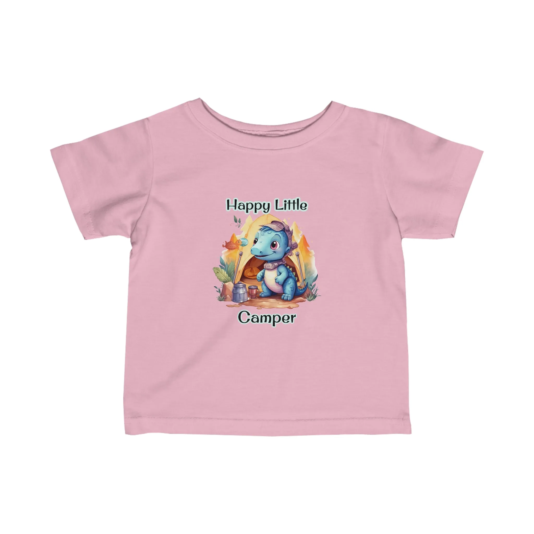 Dino Happy Little Camper Infant Fine Jersey Tee