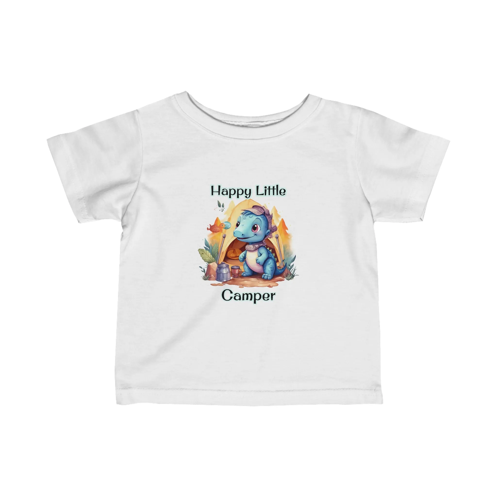 Dino Happy Little Camper Infant Fine Jersey Tee