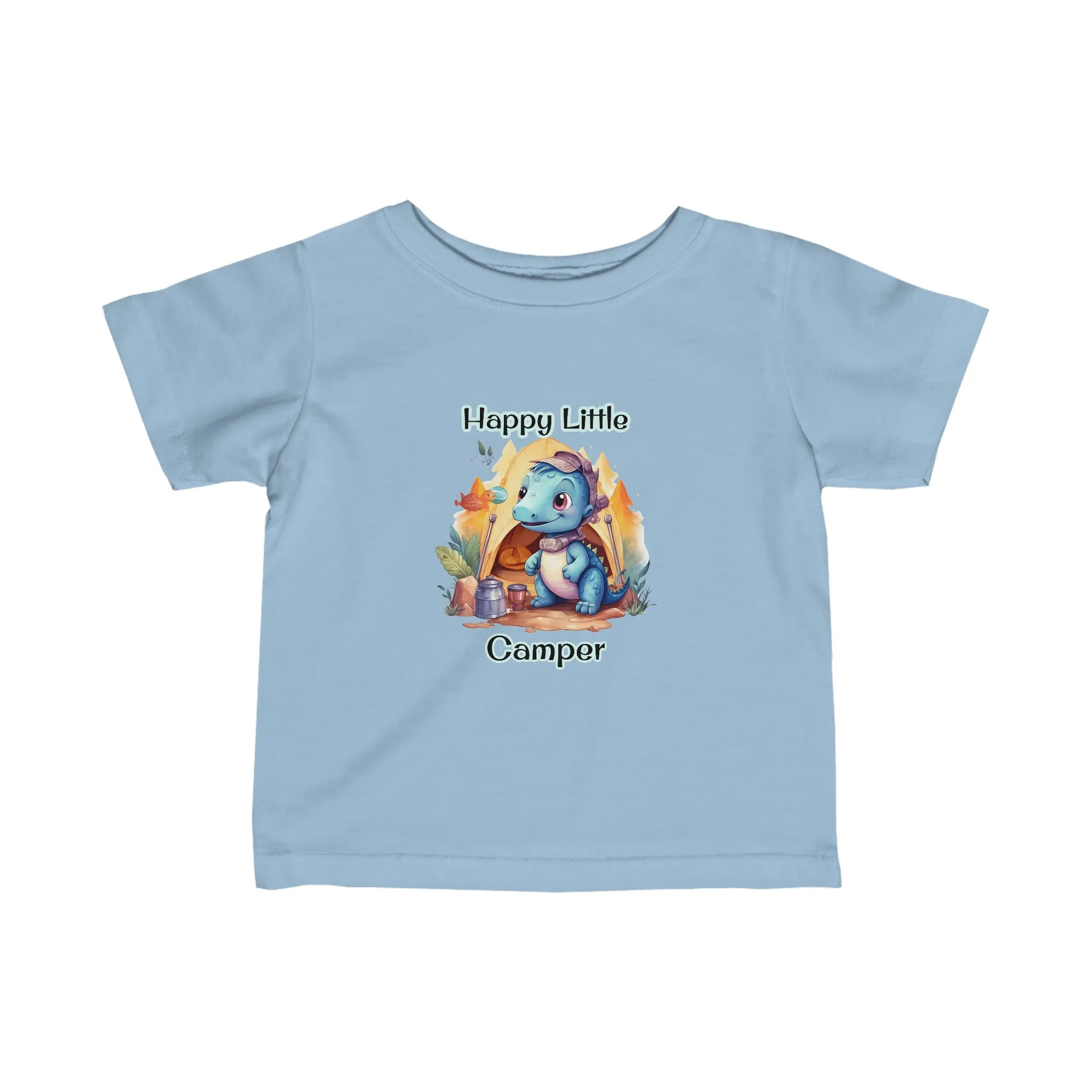 Dino Happy Little Camper Infant Fine Jersey Tee