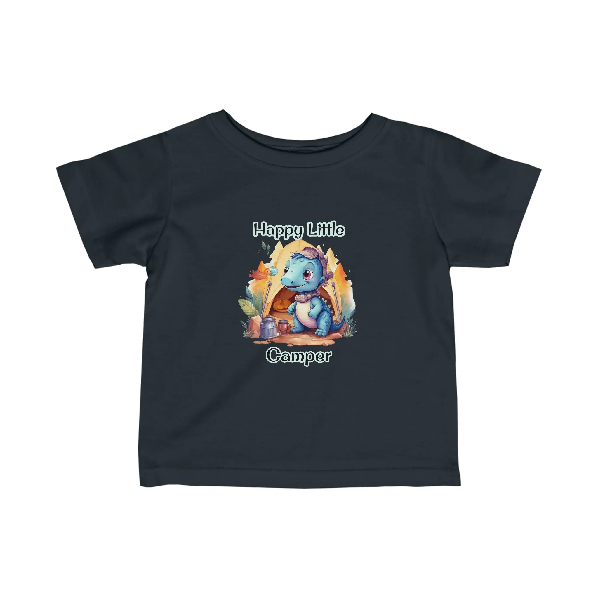 Dino Happy Little Camper Infant Fine Jersey Tee