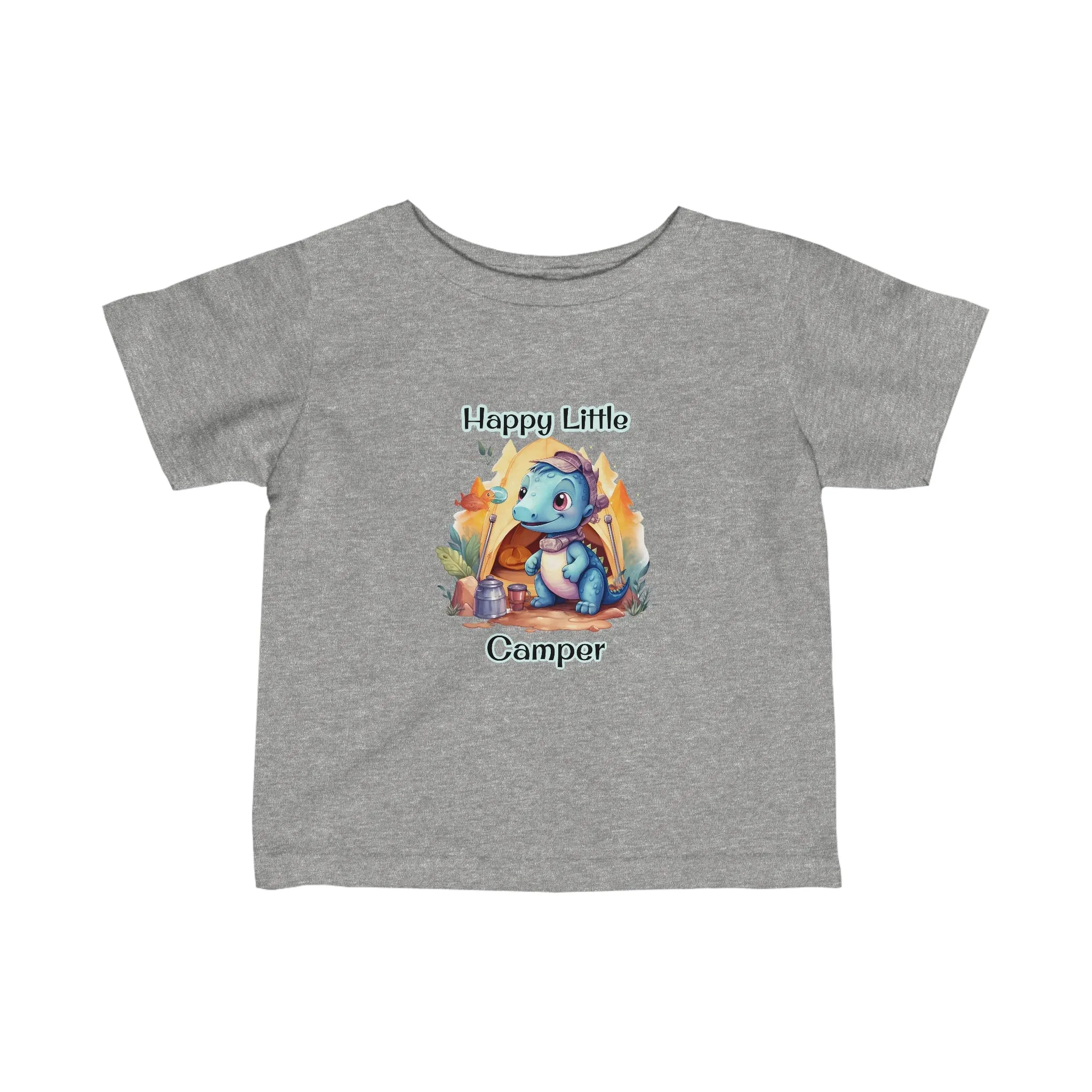 Dino Happy Little Camper Infant Fine Jersey Tee