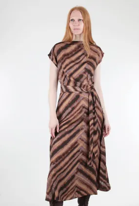 Drape Front Midi Dress, Brown Quartz