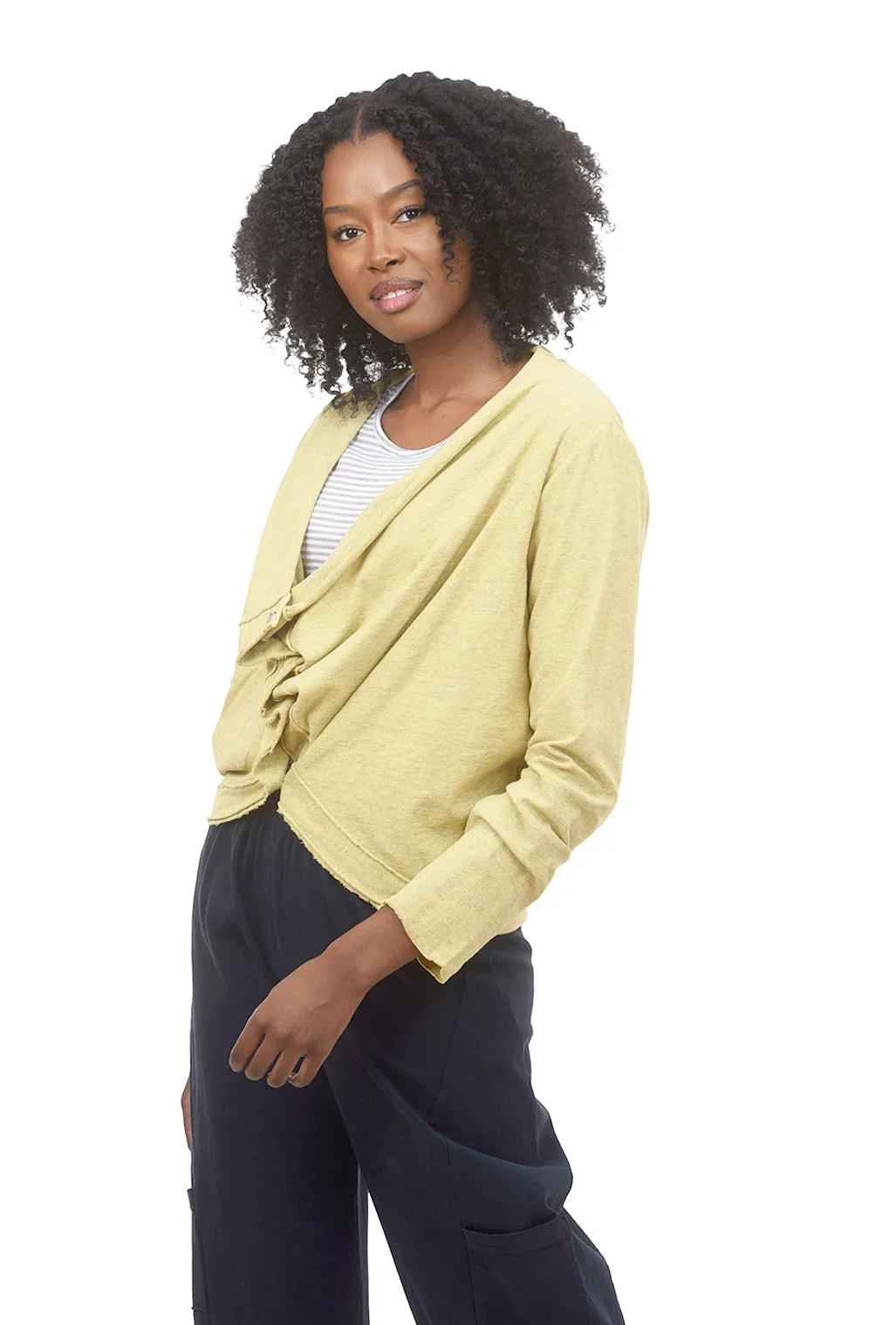 Draped Cropped Cardie, Honey