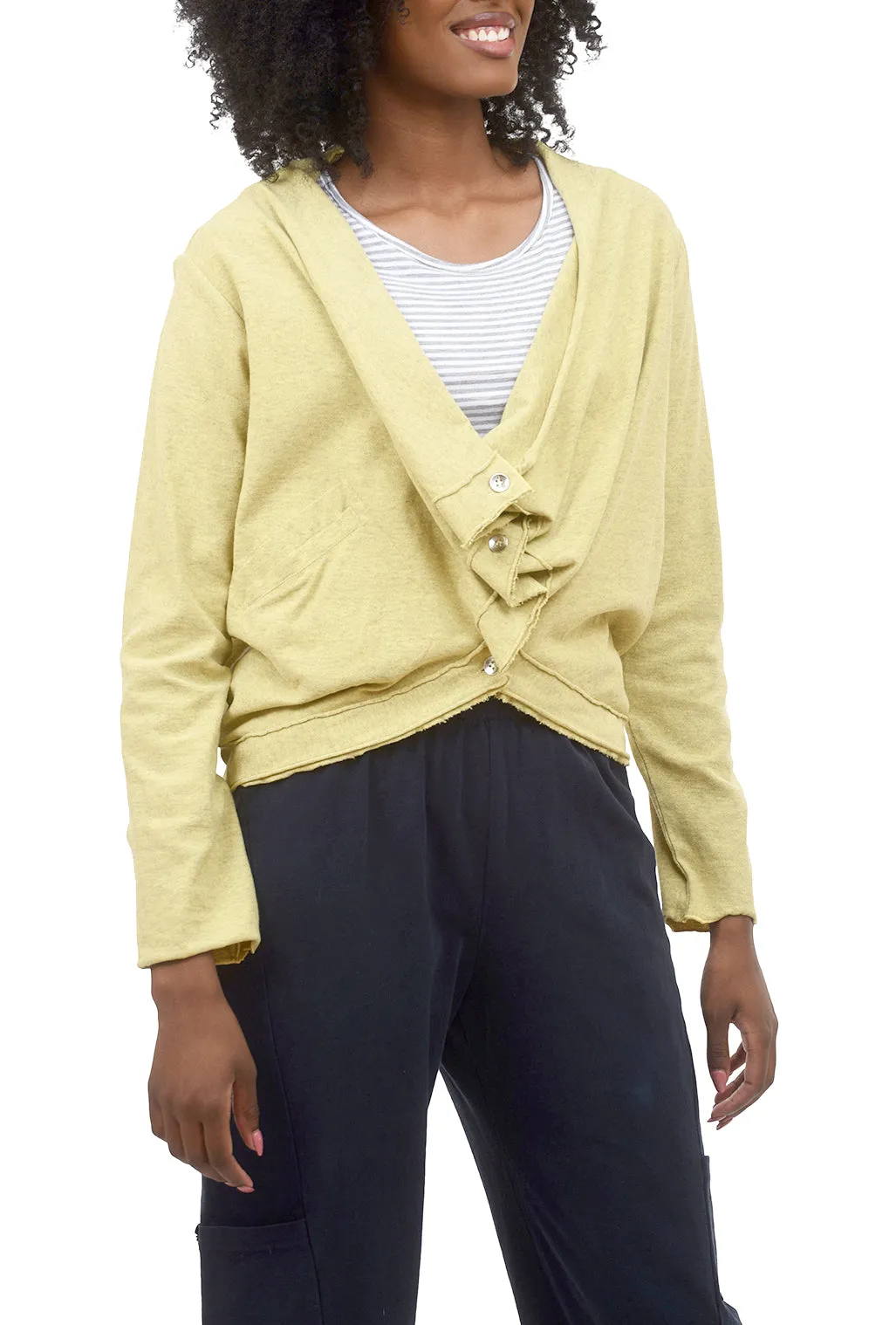 Draped Cropped Cardie, Honey