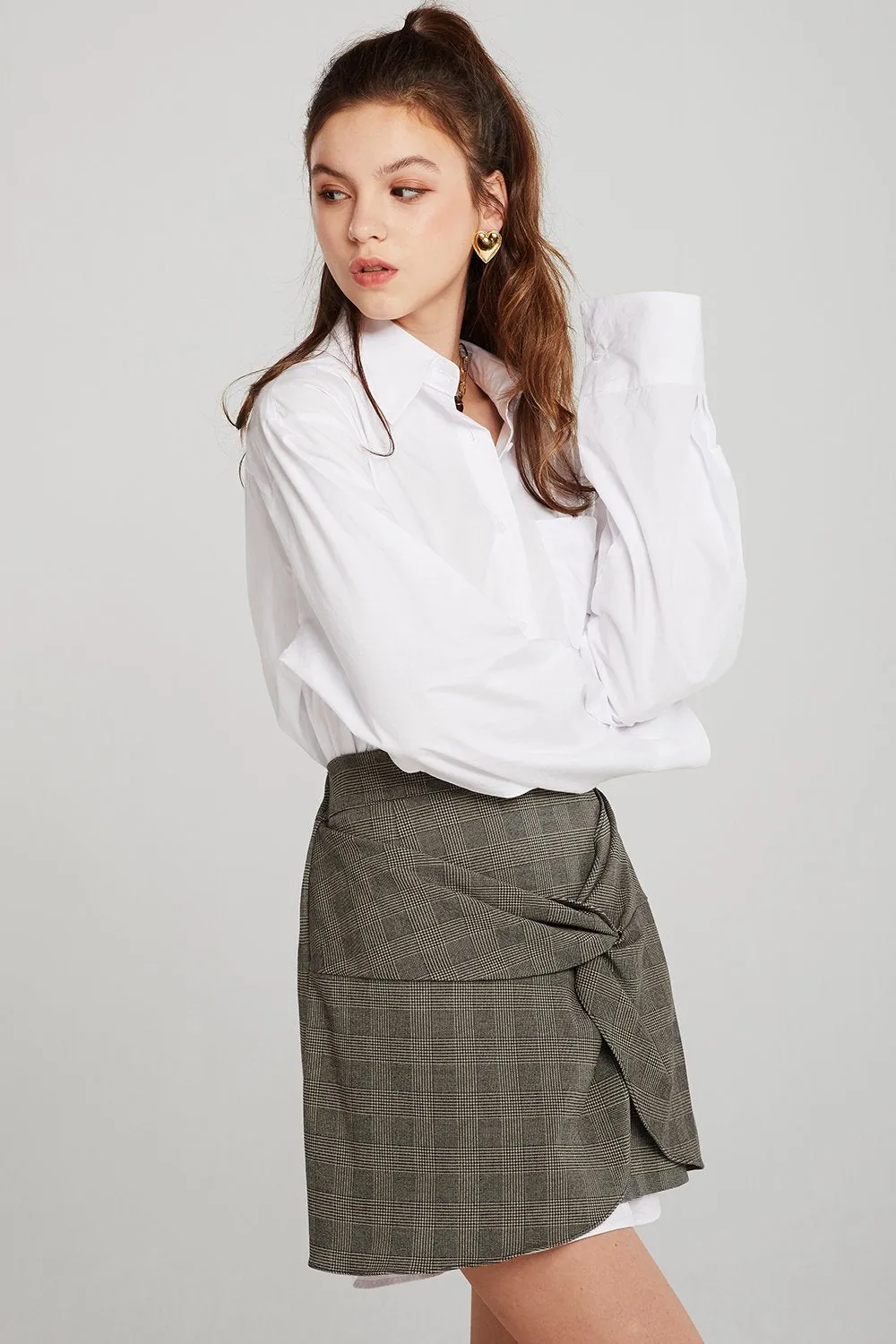 Evelyn Plaid Twist Skirt