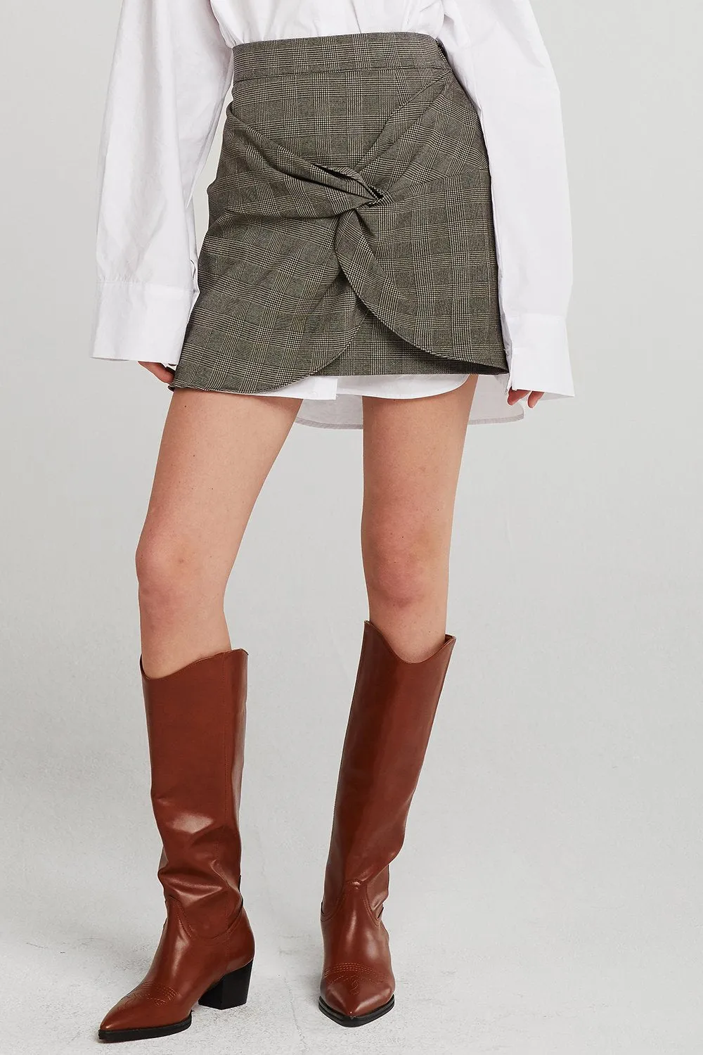 Evelyn Plaid Twist Skirt