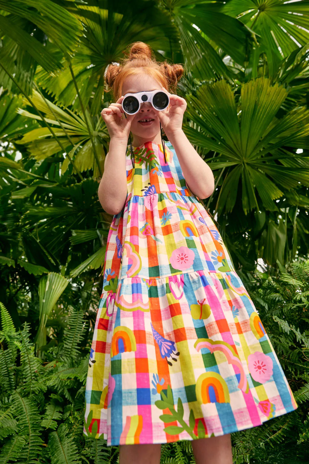 Flower Check Kids Dress