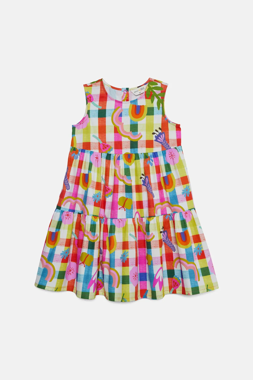 Flower Check Kids Dress