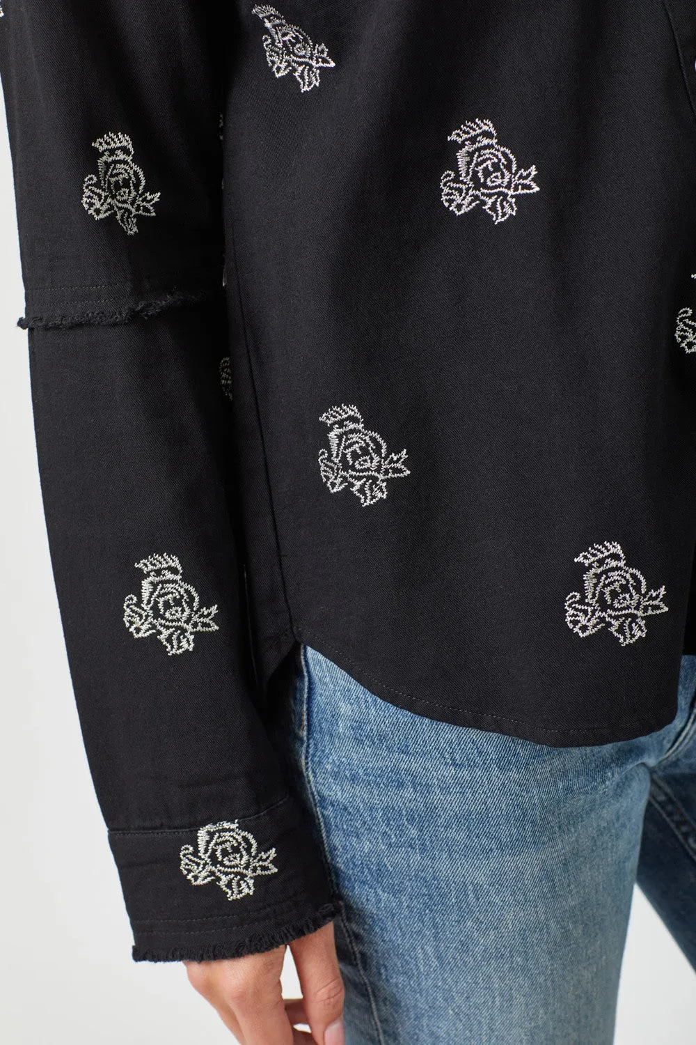 Flower Embroidered Shacket