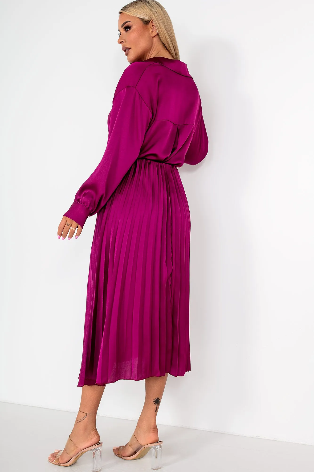 Glinda Plum Satin Co Ord